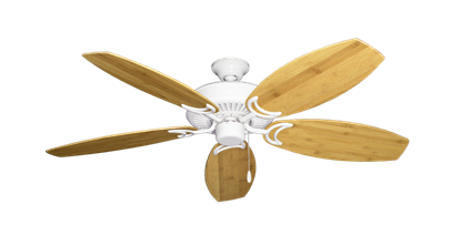 Riviera Pure White with 52" Oar Bamboo Brown Blades