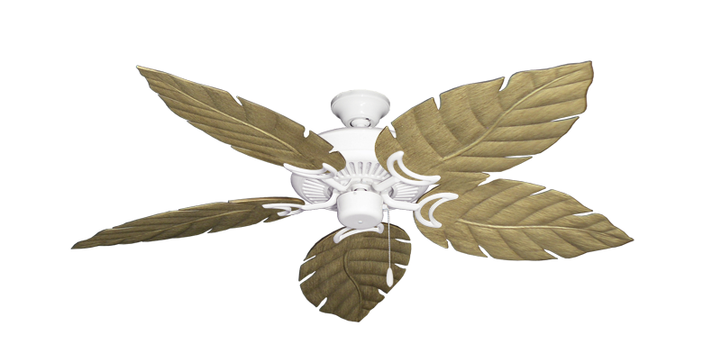 Riviera Pure White with 52" Venetian Walnut Blades