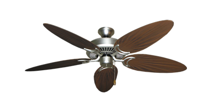 Riviera Satin Steel with 52" Outdoor Palm Oil Rubbed Bronze Blades