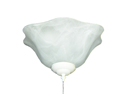 140 Scalloped Glass Bowl Light in White Scavo