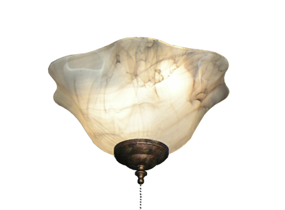 141 Scalloped Glass Bowl Light in Mocha Scavo