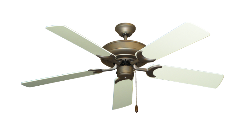 Raindance Ceiling Fan In Antique Bronze With 52 Antique White