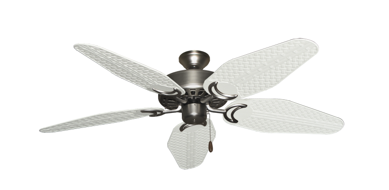 Picture of Dixie Belle Satin Steel with 52" Outdoor Weave Pure White Blades