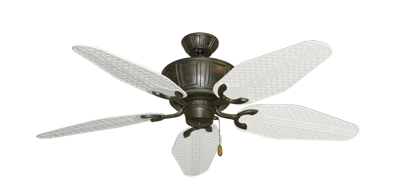 Centurion Oil Rubbed Bronze with 52" Outdoor Weave Pure White Blades