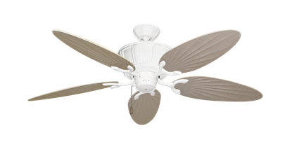 Centurion Pure White with 52" Outdoor Palm Distressed White Blades