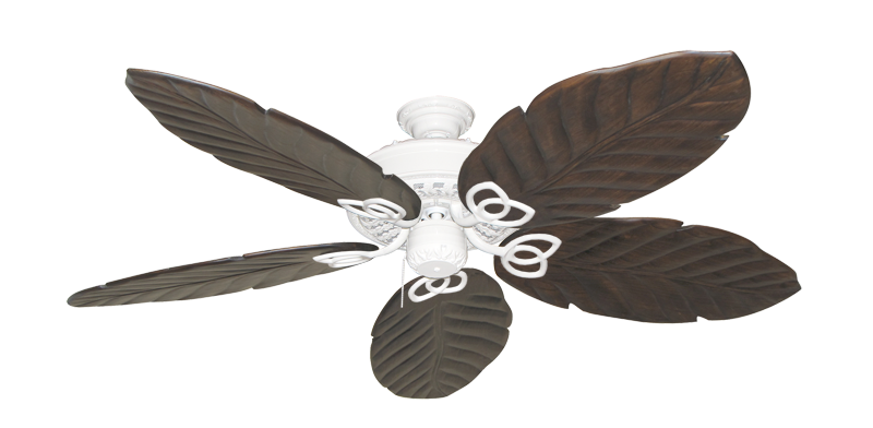 Renaissance Pure White with 58" Series 100 Arbor Dark Walnut Blades