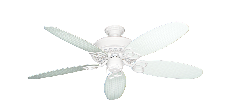 Renaissance Pure White with 52" Outdoor Wicker Pure White Blades