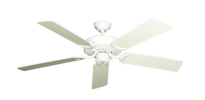 Patio Fan Pure White with 52" Antique White Blades