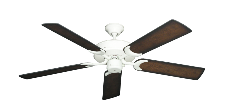 Patio Fan Pure White with 52" Distressed Hickory Blades