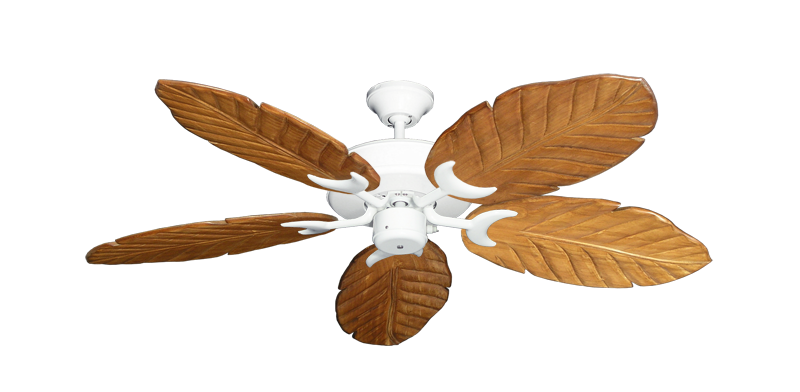 Patio Fan Pure White with 52" Series 125 Arbor Oak Blades
