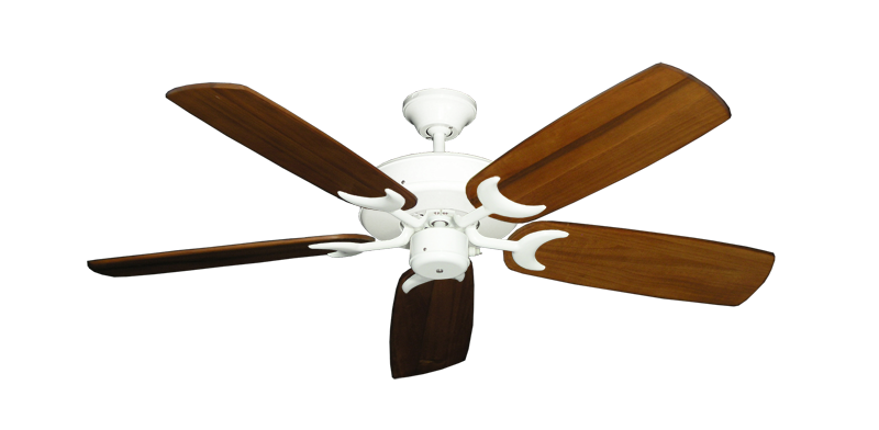 Patio Fan Pure White with 52" Series 425 Arbor Oak Blades