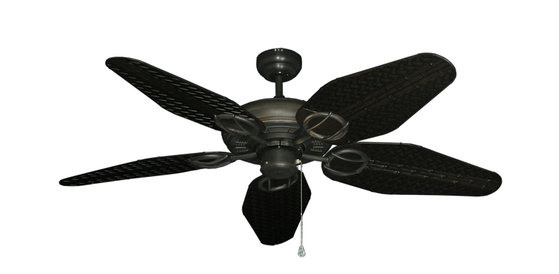 Trinidad Oil Rubbed Bronze with 52" Outdoor Weave Oil Rubbed Bronze Blades