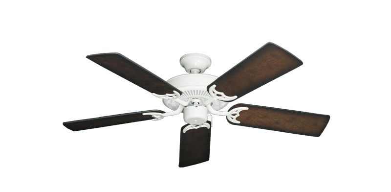 Bermuda Breeze V Pure White with 44" Distressed Hickory Blades