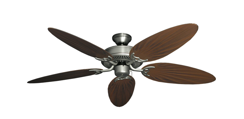 Bermuda Breeze V Satin Steel with 52" Outdoor Palm Oil Rubbed Bronze Blades