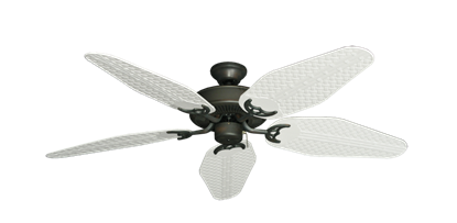Bermuda Breeze V Oil Rubbed Bronze with 52" Outdoor Weave Pure White Blades