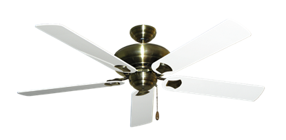 Tiara Antique Brass with 60" Pure White Gloss Blades