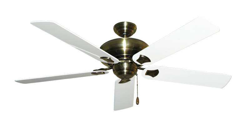 Tiara Antique Brass with 60" Pure White Gloss Blades