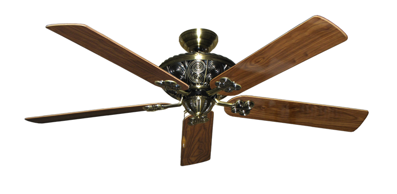 Picture of Monarch Antique Brass with 60" Walnut Gloss Blades