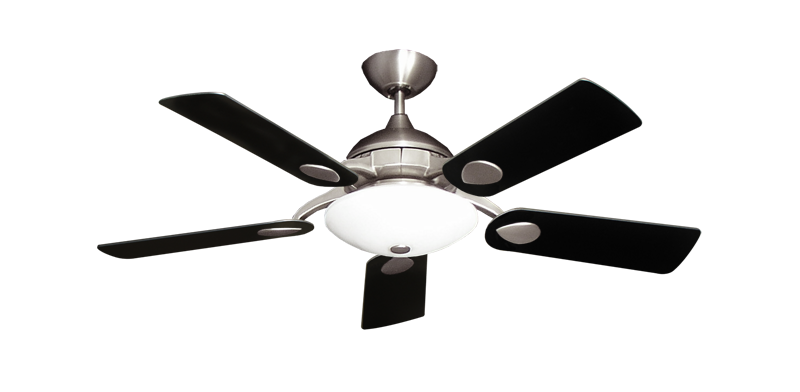 Majestic Ceiling Fan In Satin Steel With 44 Black Blades