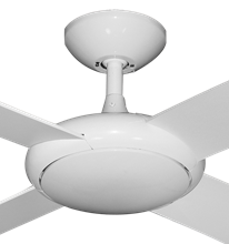 52" Luna Indoor Outdoor Ceiling Fan and Light in Pure White with Remote Control