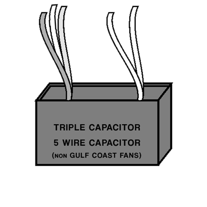Triple Capacitor - Five Wire - non Gulf Coast Fans