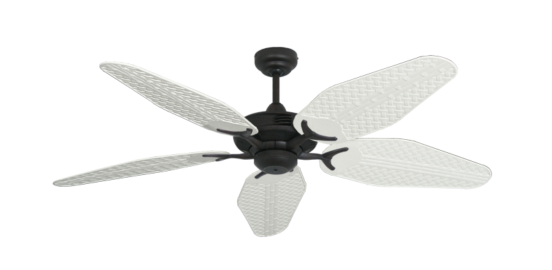 Coastal Air Oil Rubbed Bronze with 52" Outdoor Weave Pure White Blades