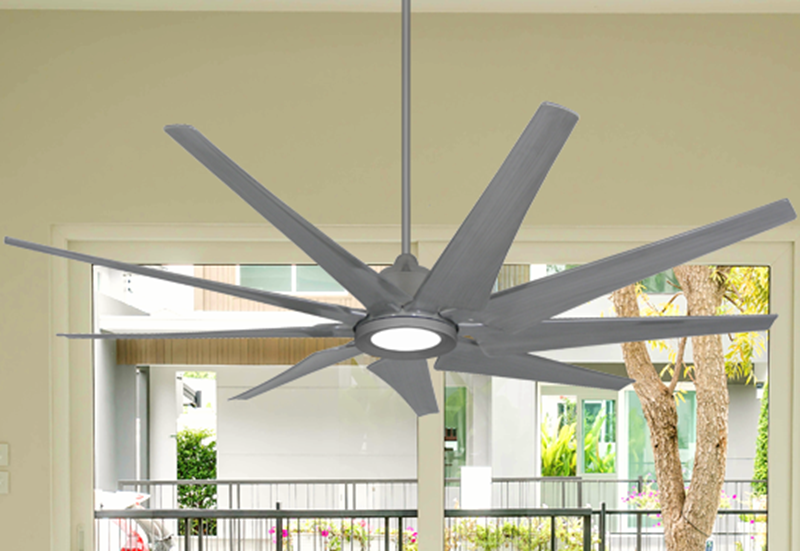 Liberator 72 in. WiFi Enabled Indoor/Outdoor Brushed Nickel Ceiling Fan With 18W LED Array Light