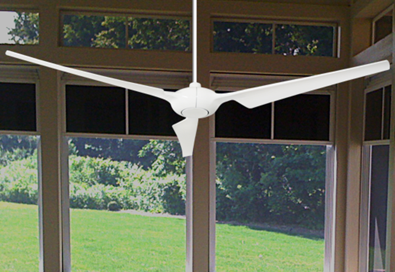 Ion 76 in. Indoor/Outdoor Pure White Ceiling Fan with Remote Control
