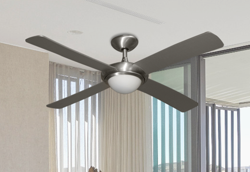 52 Luna Indoor Outdoor Ceiling Fan And, Brushed Aluminum Ceiling Fan