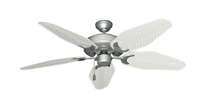 Raindance Brushed Nickel BN-1 with 52" Outdoor Weave Pure White Blades