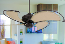 Voyage 40 in. Indoor/Outdoor Oil Rubbed Bronze Ceiling Fan with Khaki Fabric Blades