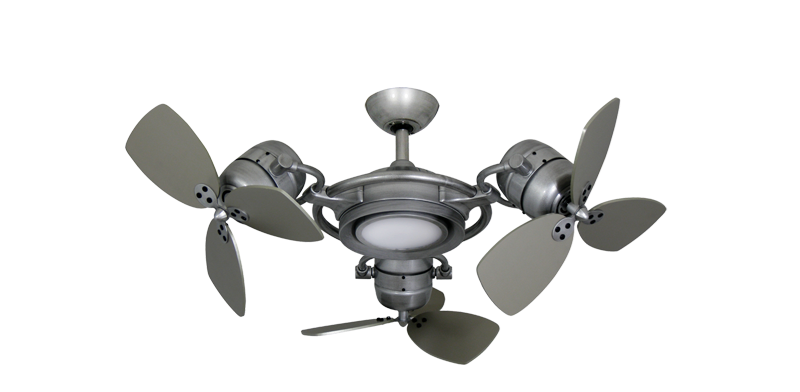 TriStar II 3x 18 in. Brushed Nickel BN-1 Triple Ceiling Fan with LED Light and Remote
