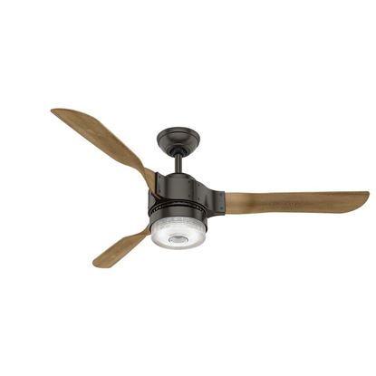 Hunter WiFi Enabled HomeKit Compatible  54" Apache Noble Bronze Ceiling Fan with Light with Integrated Control System - Handheld, Model 59226