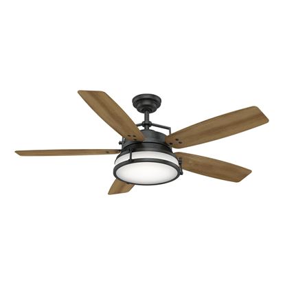Casablanca  56" Caneel Bay Aged Steel Ceiling Fan with Light with Wall Control, Model 59359