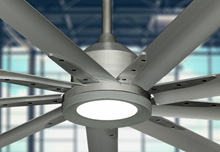 Liberator 96 in. WiFi enabled Indoor/Outdoor Brushed Nickel Ceiling Fan With 18W LED Array Light and Remote (BN-1)