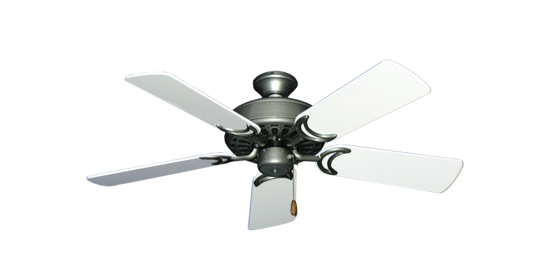 Dixie Belle Brushed Nickel with 44" Pure White Gloss Blades