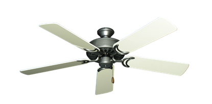 Dixie Belle Brushed Nickel with 52" Antique White Gloss Blades