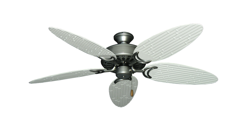 Dixie Belle Brushed Nickel with 52" Outdoor Bamboo Pure White Blades