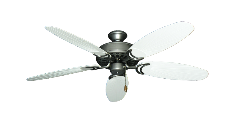 Dixie Belle Brushed Nickel with 52" Outdoor Leaf Pure White Blades