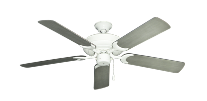 Raindance Pure White with 52" Outdoor Brushed Nickel BN-1 Blades