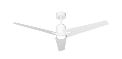 Reveal 52" WiFi Enabled Indoor/Outdoor Modern Ceiling Fan in Pure White with Remote and LED Light