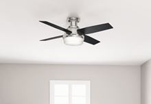 Low Profile LED Indoor Universal Remote White Hunter Dempsey Ceiling Fan 44 in 