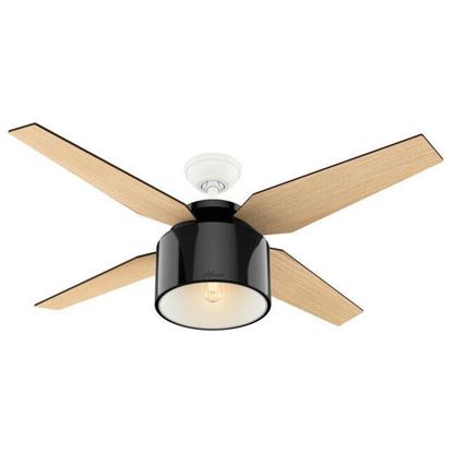 Hunter Cranbrook Indoor Ceiling Fan with LED Light and Remote Control, 52", Gloss Black