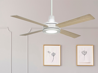 Quantum II 52" Pure White Ceiling Fan w/LED Light and Remote	