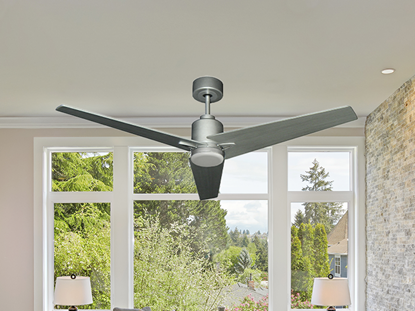 Reveal 52" Wifi Enabled Indoor/Outdoor Modern Ceiling Fan in Brushed Nickel with Remote and CCT LED Light