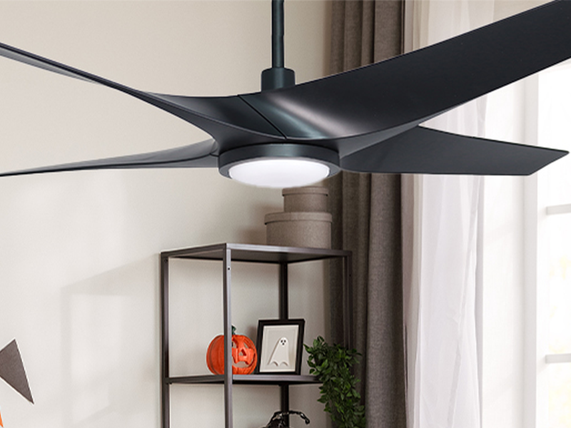 Quatro Plus 56" Matte Black Indoor/Outdoor Ceiling Fan with Remote Control