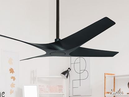 Quatro 56" Matte Black Indoor/Outdoor Ceiling Fan with Remote Control	